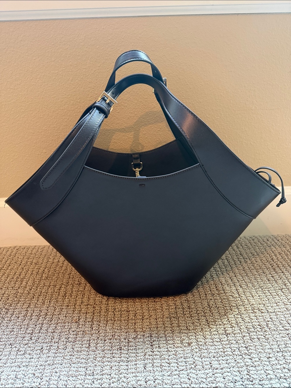 Mango Structured Dark Brown Leather Tote Bag - Sleek Everyday Carry